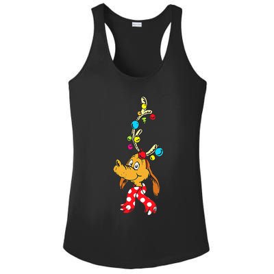 Funny Reindeer Max Dog Christmas  Ladies PosiCharge Competitor Racerback Tank