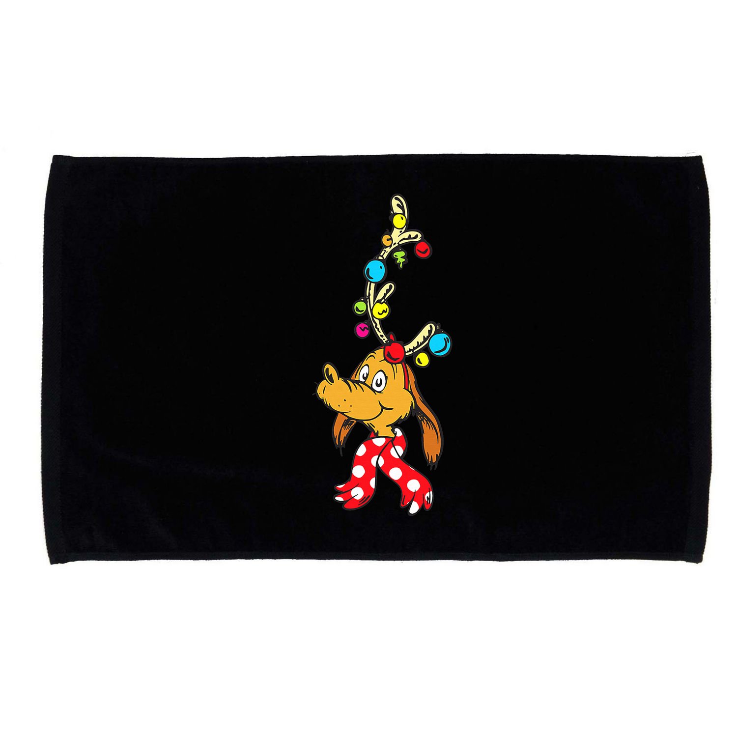Funny Reindeer Max Dog Christmas  Microfiber Hand Towel