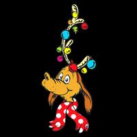 Funny Reindeer Max Dog Christmas  Cropped Pullover Crew