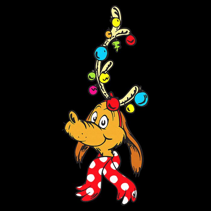 Funny Reindeer Max Dog Christmas  Cropped Pullover Crew