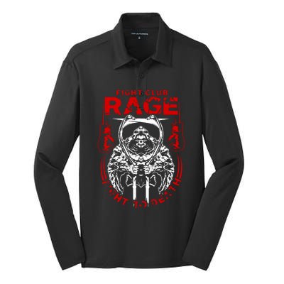 Fight Rage Mma Mixed Martial Arts Muay Thai Silk Touch Performance Long Sleeve Polo