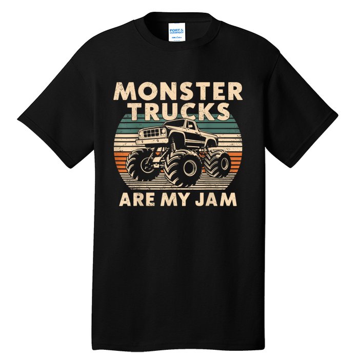 Funny Retro Monster Trucks Are My Jam Gift Tall T-Shirt