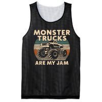 Funny Retro Monster Trucks Are My Jam Gift Mesh Reversible Basketball Jersey Tank