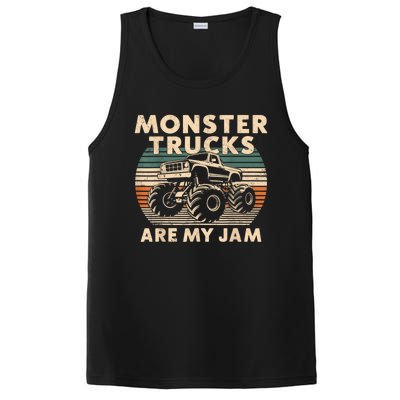 Funny Retro Monster Trucks Are My Jam Gift PosiCharge Competitor Tank