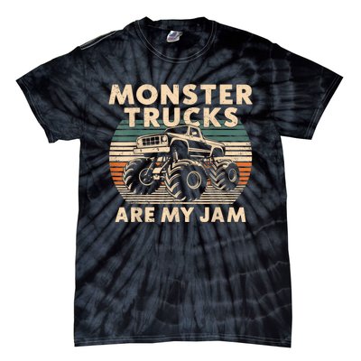 Funny Retro Monster Trucks Are My Jam Gift Tie-Dye T-Shirt