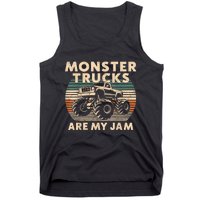 Funny Retro Monster Trucks Are My Jam Gift Tank Top