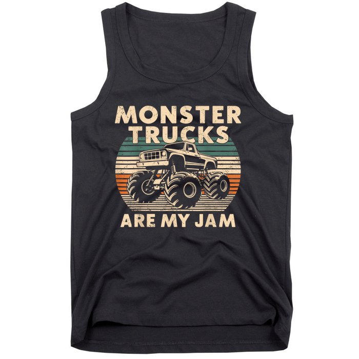 Funny Retro Monster Trucks Are My Jam Gift Tank Top