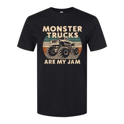 Funny Retro Monster Trucks Are My Jam Gift Softstyle CVC T-Shirt