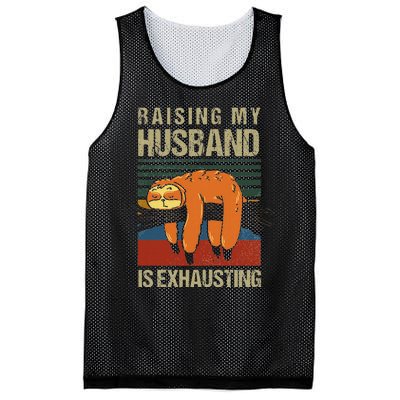 Funny Raising My Husband Is Exhausting Mesh Reversible Basketball Jersey Tank