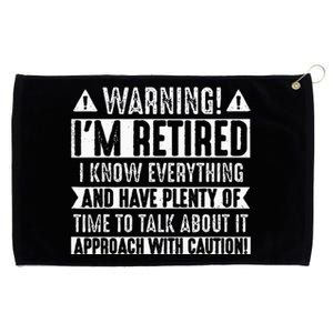 Funny Retirement Men Women Retiree Warning Im Retired Grommeted Golf Towel