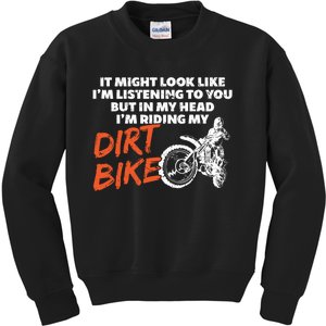 Funny Riding My Dirt Bike Hoodie Kids Sweatshirt