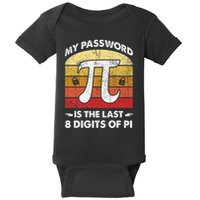Funny Retro My Password Is The Last 8 Digits Of Pi Day Math .Png Baby Bodysuit