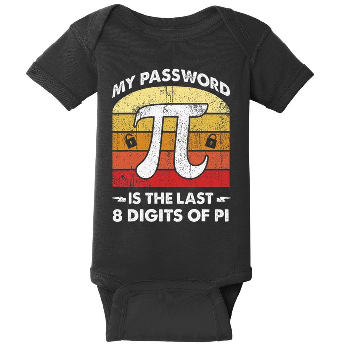 Funny Retro My Password Is The Last 8 Digits Of Pi Day Math .Png Baby Bodysuit