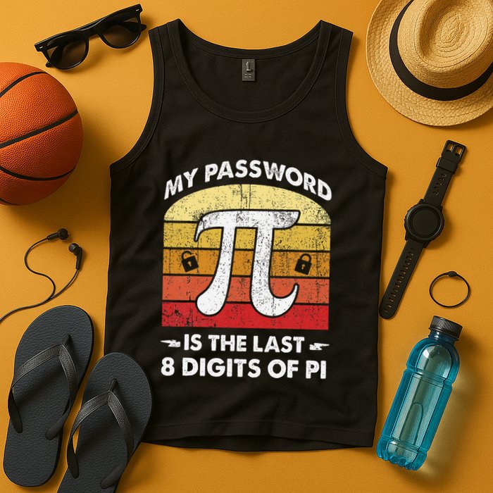 Funny Retro My Password Is The Last 8 Digits Of Pi Day Math .Png Tank Top