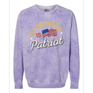 Funny Republican My Pronoun Is Patriot Conservative Colorblast Crewneck Sweatshirt