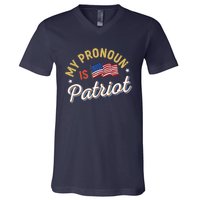 Funny Republican My Pronoun Is Patriot Conservative V-Neck T-Shirt