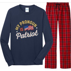 Funny Republican My Pronoun Is Patriot Conservative Long Sleeve Pajama Set