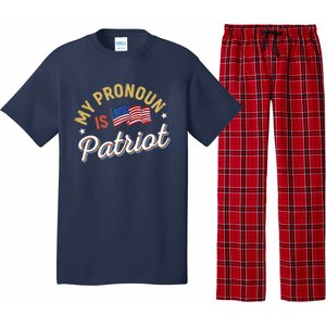 Funny Republican My Pronoun Is Patriot Conservative Pajama Set