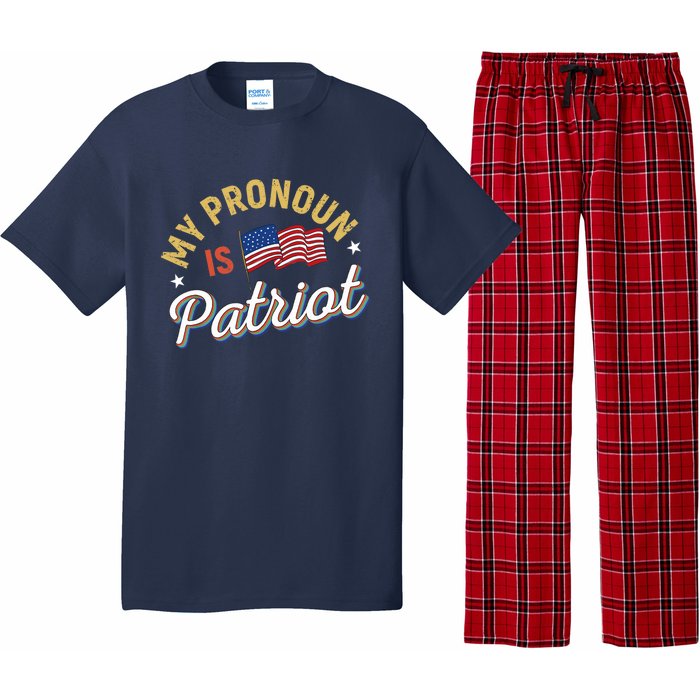 Funny Republican My Pronoun Is Patriot Conservative Pajama Set