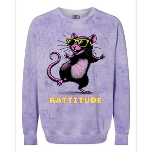 Funny Rat Meme Rattitude Rat Sunglasses Dancing Colorblast Crewneck Sweatshirt