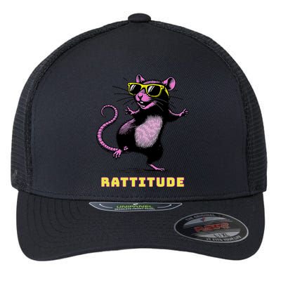 Funny Rat Meme Rattitude Rat Sunglasses Dancing Flexfit Unipanel Trucker Cap