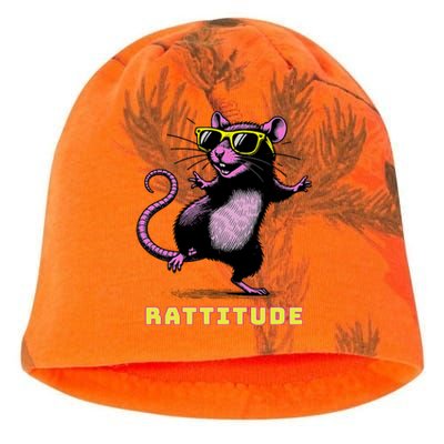 Funny Rat Meme Rattitude Rat Sunglasses Dancing Kati - Camo Knit Beanie