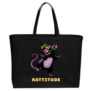 Funny Rat Meme Rattitude Rat Sunglasses Dancing Cotton Canvas Jumbo Tote