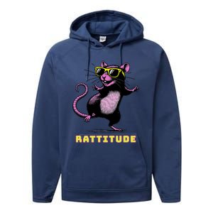 Funny Rat Meme Rattitude Rat Sunglasses Dancing Performance Fleece Hoodie