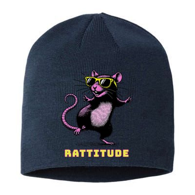 Funny Rat Meme Rattitude Rat Sunglasses Dancing Sustainable Beanie