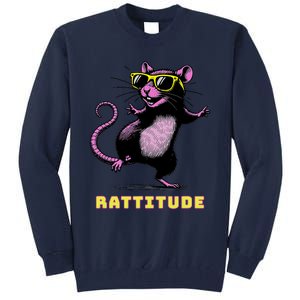 Funny Rat Meme Rattitude Rat Sunglasses Dancing Tall Sweatshirt