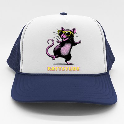 Funny Rat Meme Rattitude Rat Sunglasses Dancing Trucker Hat