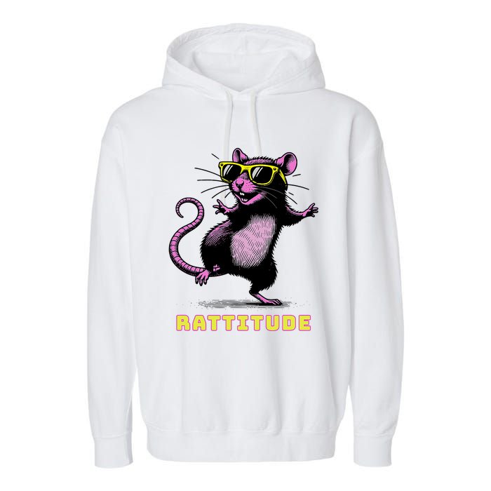 Funny Rat Meme Rattitude Rat Sunglasses Dancing Garment-Dyed Fleece Hoodie