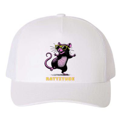 Funny Rat Meme Rattitude Rat Sunglasses Dancing Yupoong Adult 5-Panel Trucker Hat