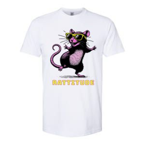 Funny Rat Meme Rattitude Rat Sunglasses Dancing Softstyle CVC T-Shirt