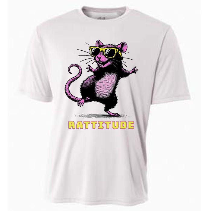 Funny Rat Meme Rattitude Rat Sunglasses Dancing Cooling Performance Crew T-Shirt