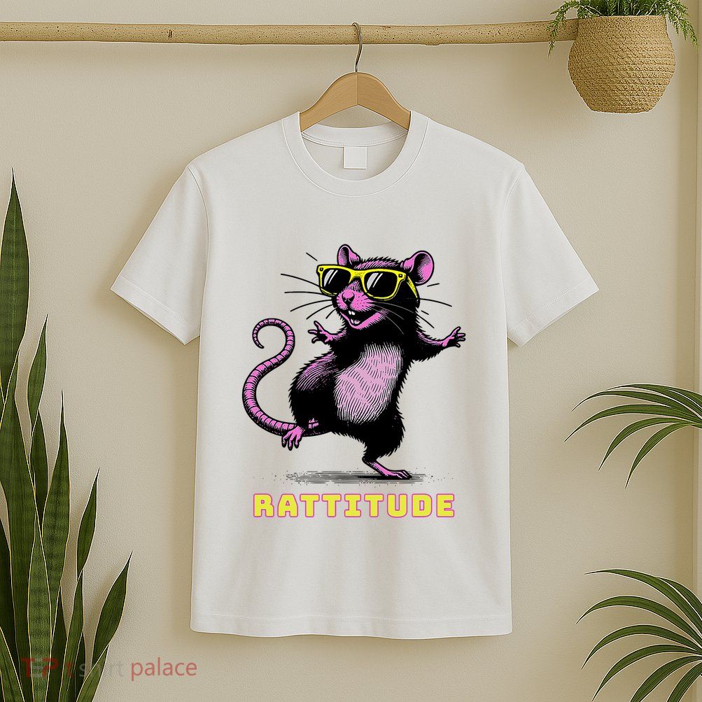 Funny Rat Meme Rattitude Rat Sunglasses Dancing T-Shirt