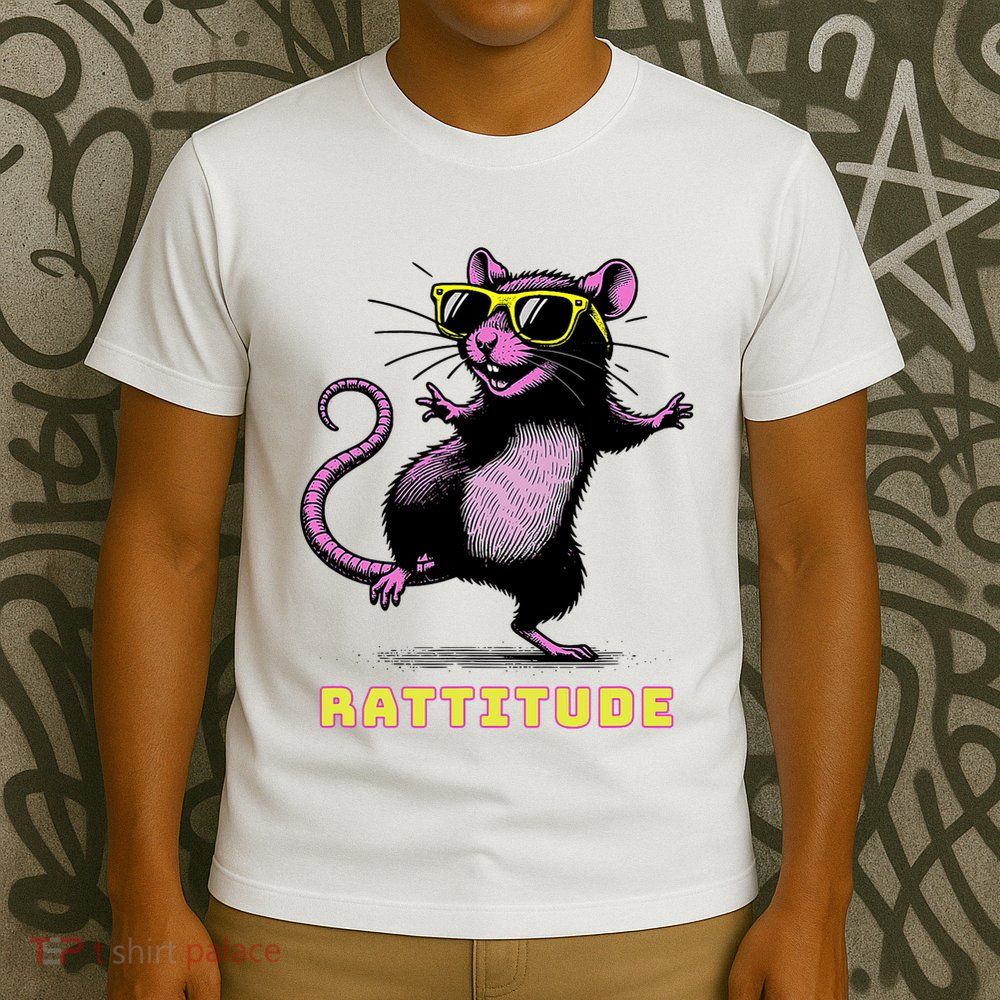 Funny Rat Meme Rattitude Rat Sunglasses Dancing T-Shirt