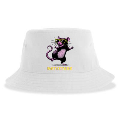 Funny Rat Meme Rattitude Rat Sunglasses Dancing Sustainable Bucket Hat