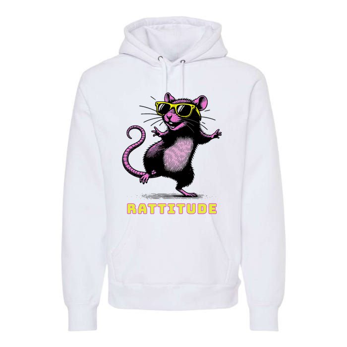 Funny Rat Meme Rattitude Rat Sunglasses Dancing Premium Hoodie