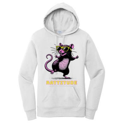 Funny Rat Meme Rattitude Rat Sunglasses Dancing Women's Pullover Hoodie