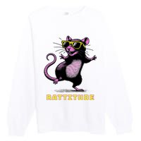 Funny Rat Meme Rattitude Rat Sunglasses Dancing Premium Crewneck Sweatshirt