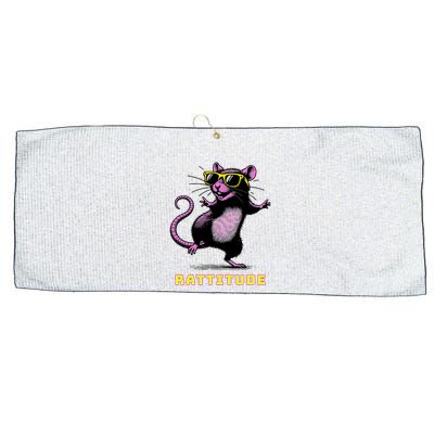 Funny Rat Meme Rattitude Rat Sunglasses Dancing Large Microfiber Waffle Golf Towel