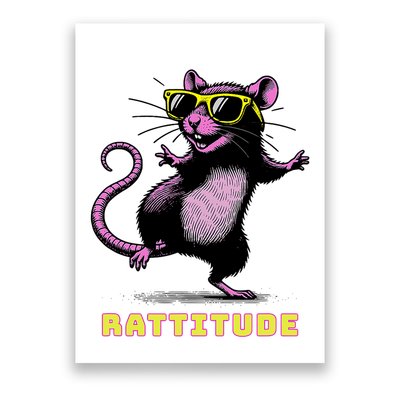 Funny Rat Meme Rattitude Rat Sunglasses Dancing Poster