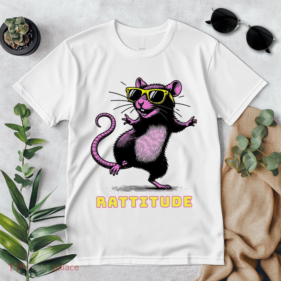 Funny Rat Meme Rattitude Rat Sunglasses Dancing Premium T-Shirt