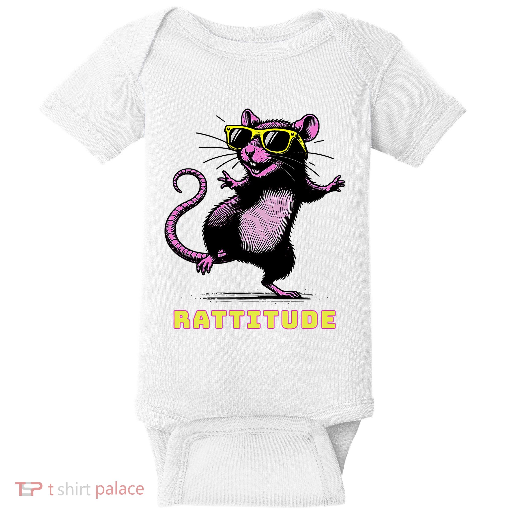 Funny Rat Meme Rattitude Rat Sunglasses Dancing Baby Bodysuit
