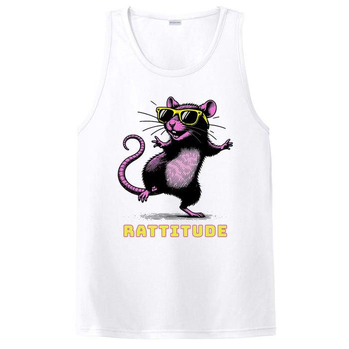 Funny Rat Meme Rattitude Rat Sunglasses Dancing PosiCharge Competitor Tank