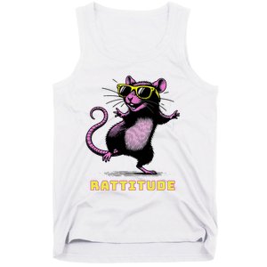 Funny Rat Meme Rattitude Rat Sunglasses Dancing Tank Top