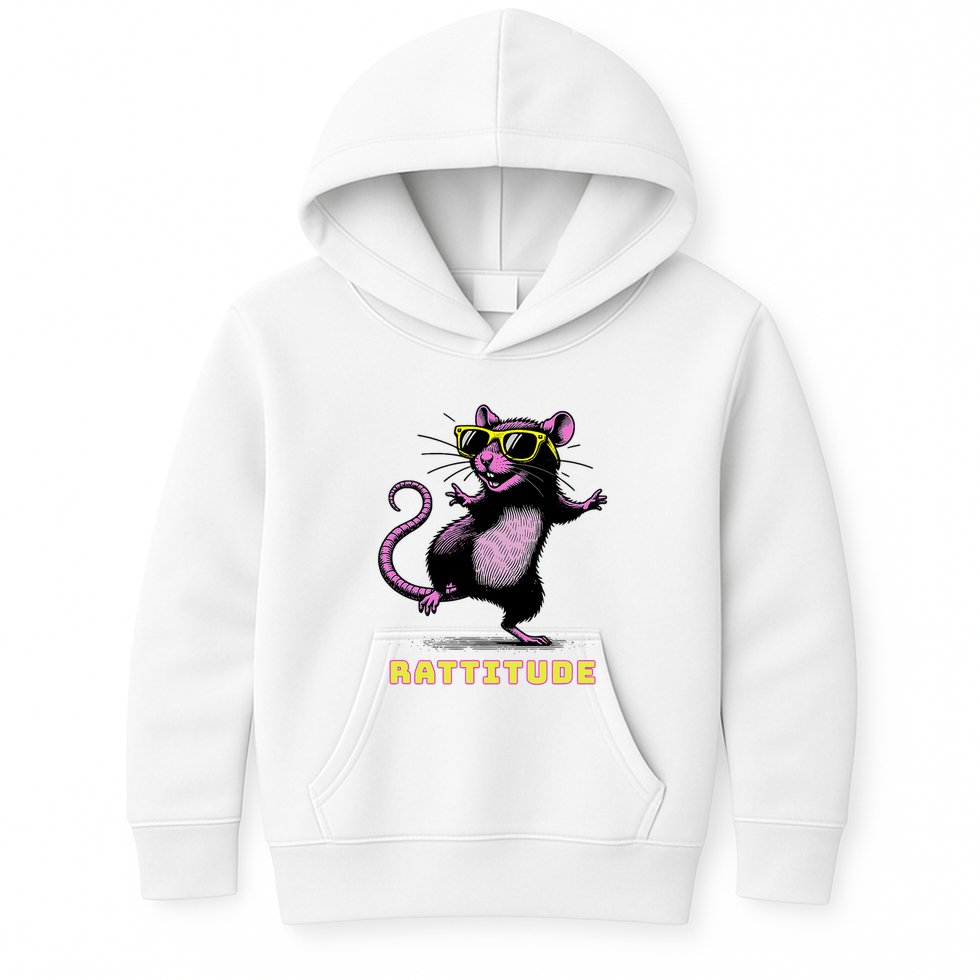 Funny Rat Meme Rattitude Rat Sunglasses Dancing Kids Hoodie