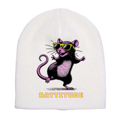 Funny Rat Meme Rattitude Rat Sunglasses Dancing Short Acrylic Beanie