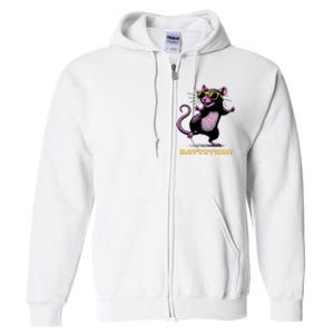 Funny Rat Meme Rattitude Rat Sunglasses Dancing Full Zip Hoodie